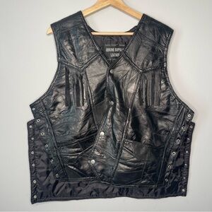 Men’s xxl 2xl Navarre leather company Italian stone‎ design genuine buffalo vest